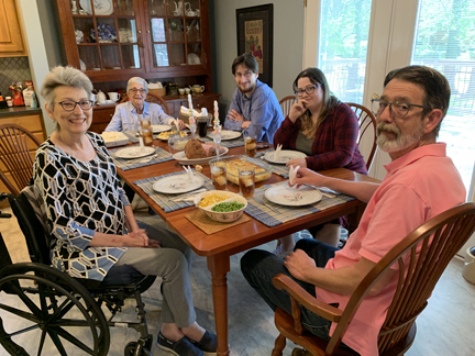 Robin's family having a meal