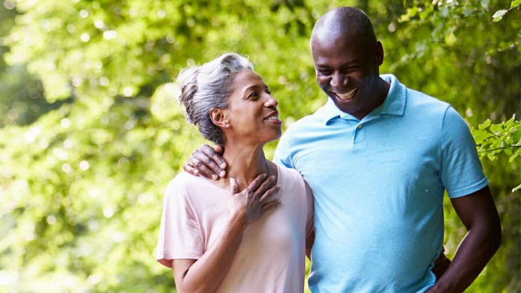 Happy couple at a park